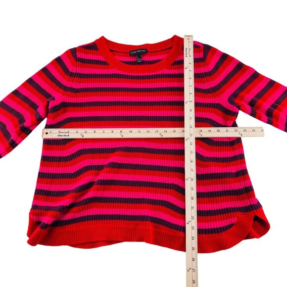 Lane Bryant Red & Pink Striped Sweater 18/20 - Picture 4 of 6